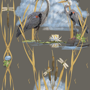 Great Blue Heron Small | Warm Gray