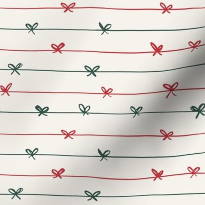 Christmas ribbons in red and green