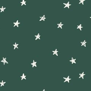 Stars on green hunter green Christmas stars