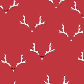 Christmas reindeer antlers on Red