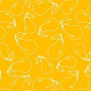 Pears on a yellow background