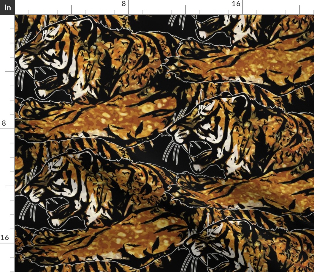 Large faux glitter Fierce Tigers