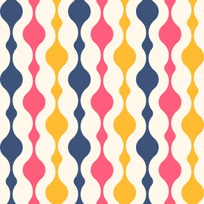 Retro vibe - navy pink yellow