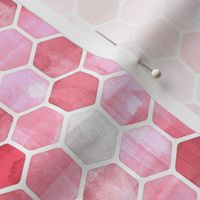 Pretty Pink Ink - Watercolor Hexagon Pattern Small