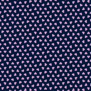 orchid on navy tiny scattered hearts