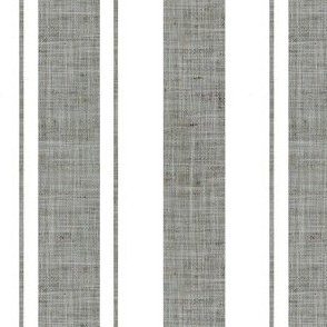 Linen Hessian Effect Rustic Stripes Grey