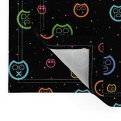 89Kids Emoji Colorful Space Black Pattern