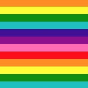 LGBT Eight Rainbow 1/2" Horizontal Stripes - Small