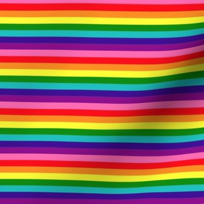 LGBT Eight Rainbow 1/4" Horizontal Stripes - Mini