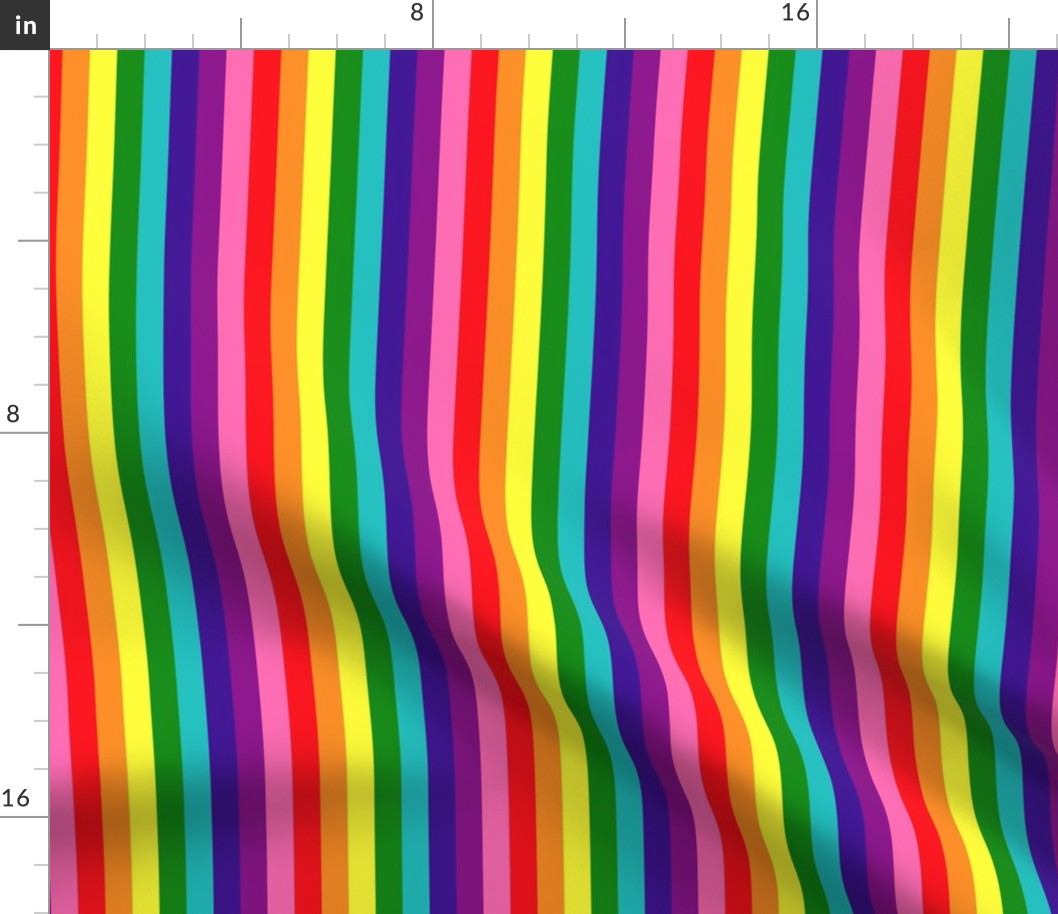 LGBT Eight Rainbow 1/2" Vertical Stripes - Small
