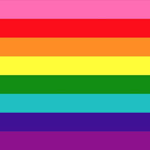 LGBT Eight Rainbow 2" Horizontal Stripes - Large