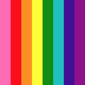 LGBT Eight Rainbow 2" Vertical Stripes - Large