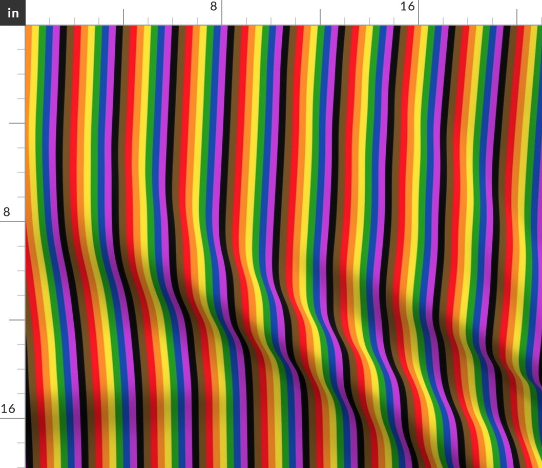 1/4" Vertical People of Color Inclusive Stripes - Mini