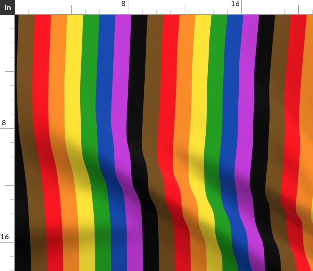1" Vertical People of Color Inclusive Stripes - Medium