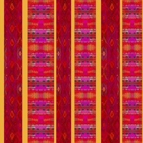 Watercolor Red Gold Pink Tribal Stripes