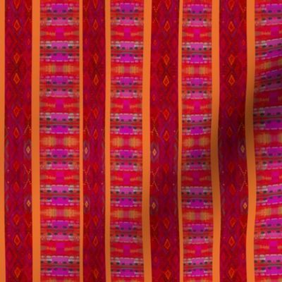 Tribal Stripes red, orange, pink