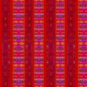 Tribal Pattern Stripes in Red and Pink