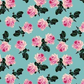 Scattered vintage roses blue (small)