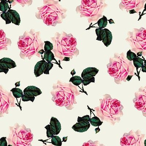 Scattered vintage roses chalk white (large)