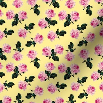 Scattered vintage roses yellow (small)