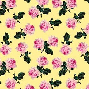 Scattered vintage roses yellow (small)