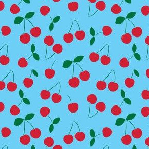 Cherries - color on turquoise