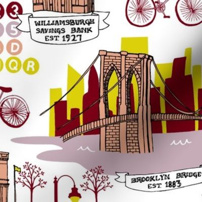 Brooklyn Landmarks Toile - Lavender