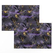 Black swans | charcoal purple