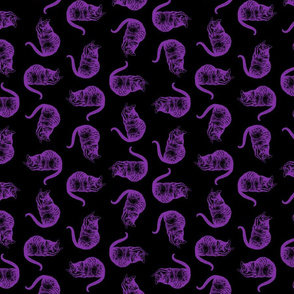 The Cheshire Cat from Alice in Wonderland in Purple with Black Background