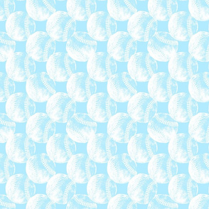 Vintage Baseballs in White with Baby Blue Background