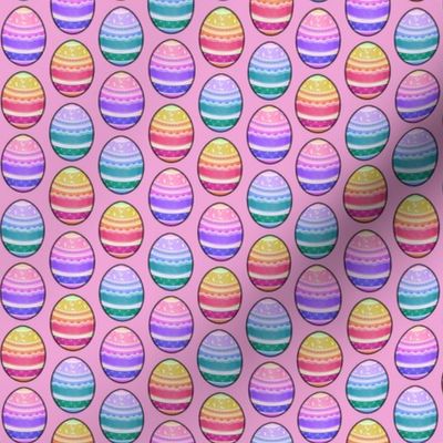 Rainbow Easter Eggs on Pink, Medium
