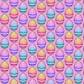 Rainbow Easter Eggs on Pink, Medium