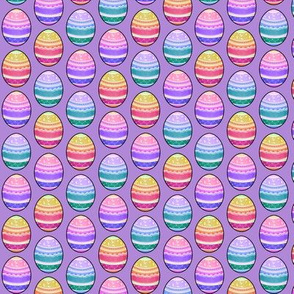 Rainbow Easter Eggs on Purple