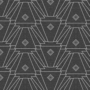 Art Deco Geo // Textured Gray & White