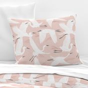 Soaring Wings - Blush  Pink Crane Large Scale