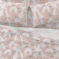 Soaring Wings - Blush  Pink Crane Large Scale