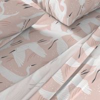 Soaring Wings - Blush  Pink Crane Large Scale