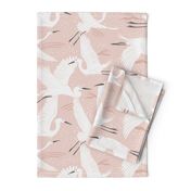 Soaring Wings - Blush  Pink Crane Large Scale