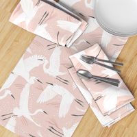 Soaring Wings - Blush  Pink Crane Large Scale