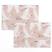 Soaring Wings - Blush  Pink Crane Large Scale