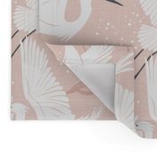 Soaring Wings - Blush  Pink Crane Large Scale