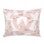 Soaring Wings - Blush  Pink Crane Large Scale