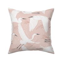 Soaring Wings - Blush  Pink Crane Large Scale
