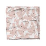 Soaring Wings - Blush  Pink Crane Large Scale