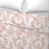 Soaring Wings - Blush  Pink Crane Large Scale