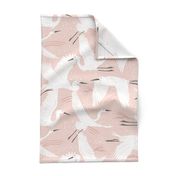 Soaring Wings - Blush  Pink Crane Large Scale