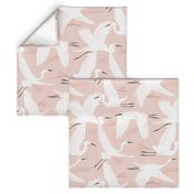 Soaring Wings - Blush  Pink Crane Large Scale