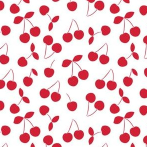 Red cherries on white