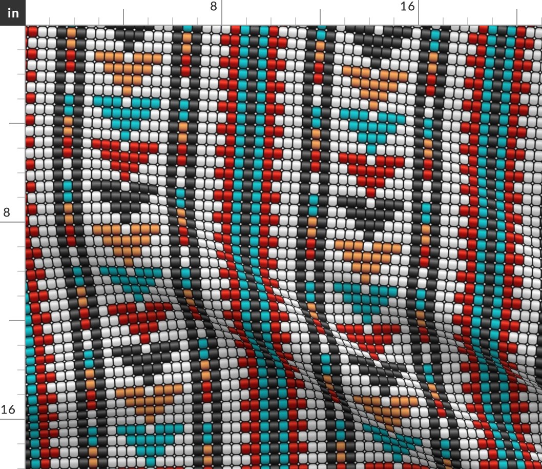 Aztec arrows colorful beads southwest kilim