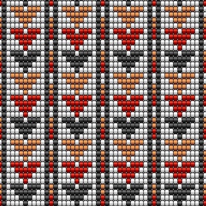 Aztec beads arrows red yellow black